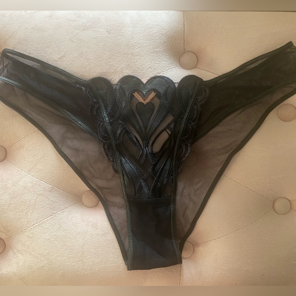 🖤 Honey Birdette 🖤 Rare Black Heart Brief 🖤 NEW! ✨ Never worn! LARGE - Picture 9 of 12